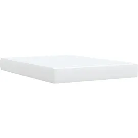 vidaXL Boxspringbett mit Matratze Weiß 140x200 cm Kunstleder