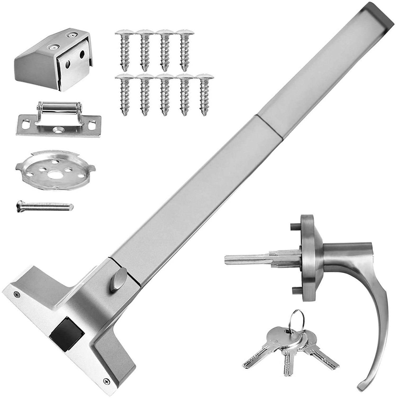 VEVOR Panikstange für 71-90 cm breit Tür Panikausgang Gerät 65 cm (mit dem Deckel) Ausstiegsgerät Panikausgang Schloss Türschieber Schiebestange Ideal für Hotel Flughafen Apartment Einkaufszentrum