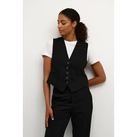 Kaffe Weste KAsakura", Damen Weste mit 5% Knöpfe Anzugweste V-Ausschnitt Business Freizeit Damenweste Ärmellos 40, Black deep), - 40