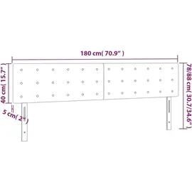 vidaXL LED Kopfteil Weiß 180x5x78/88 cm Kunstleder