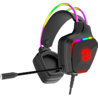 Canyon GH-9A, Darkless gaming headset, USB / 2x 3.5mm jack, 2m cable, multicolor RGB backlight, black (Kabelgebunden), Gaming Headset, Schwarz