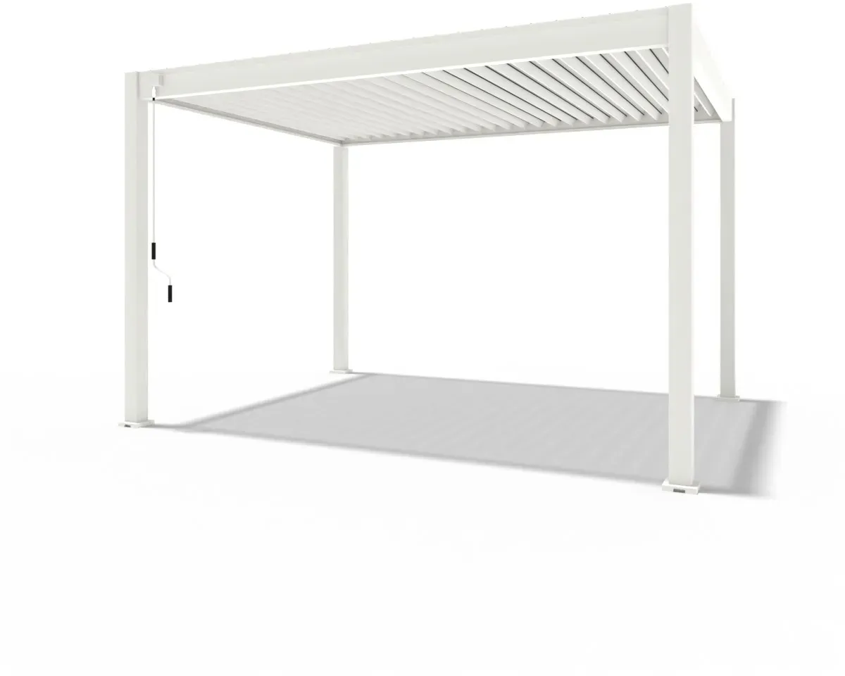 PergoLine bioklimatische Pergola 3x4 m | Aluminium Lamellendach in Weiß