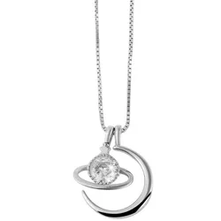 Kette mit Anhänger ADELIA ́S, silber, mond, Halsketten, Damen, unbekannt