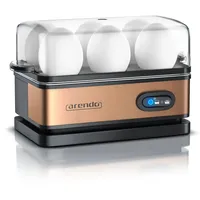 Arendo Eierkocher 6-fach, 400 W, Edelstahl, Warmhaltefunktion, Härtegrad einstellbar, für 6 Eier, Kupfer