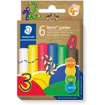 Staedtler Noris jumbo Plastilin-Knete 6 Knetstangen à 16,6 g mehrfarbig
