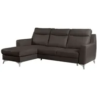 Ecksofa Gio Leder Braun Dunkelbraun