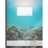 CreateSpace Notenheft: DIN A4 • 48 Seiten, 24 Blatt, 12 Systeme, „Underwater“ • Original #GoodMemos Schulheft • Mit Inhaltsverzeichnis und Seitenzahlen, Noten-Lineatur 14