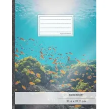 CreateSpace Notenheft: DIN A4 • 48 Seiten, 24 Blatt, 12 Systeme, „Underwater“ • Original #GoodMemos Schulheft • Mit Inhaltsverzeichnis und Seitenzahlen, Noten-Lineatur 14