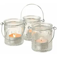 Spetebo Teelichthalter 3er Set Glas Transparent