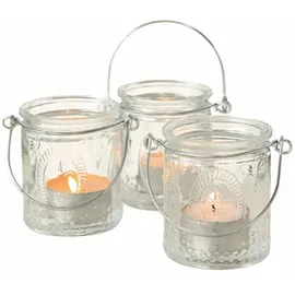 Spetebo Teelichthalter 3er Set Glas Transparent