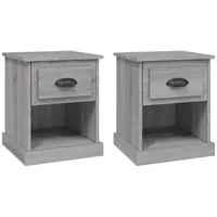 VidaXL Nachttische 2 Stk Grau Sonoma 39x39x47,5 cm Holzwerkstoff
