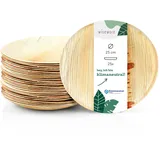 Wisefood Palmblatt Teller rund Ø 25 cm 25 St. Beige