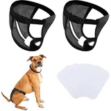 INSPUTOL 2 Stück waschbare Hundewindeln für läufige Hündinnen, Wiederverwendbare Hundehöschen mit 6 Einlagen zum monatlichen Schutz vor Blutungen, Schwarz (XL)