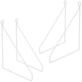 ML-Design 4 Stück Regalhalterung 200 mm, Weiß, Metall, Dreieckige Schwebe Regalwinkel, Draht Wandhalterung, Regalträger für