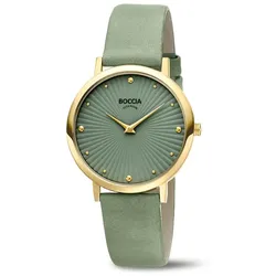 Boccia Damen Armbanduhr Trend 3365-04 Titan Lederband hellgrün