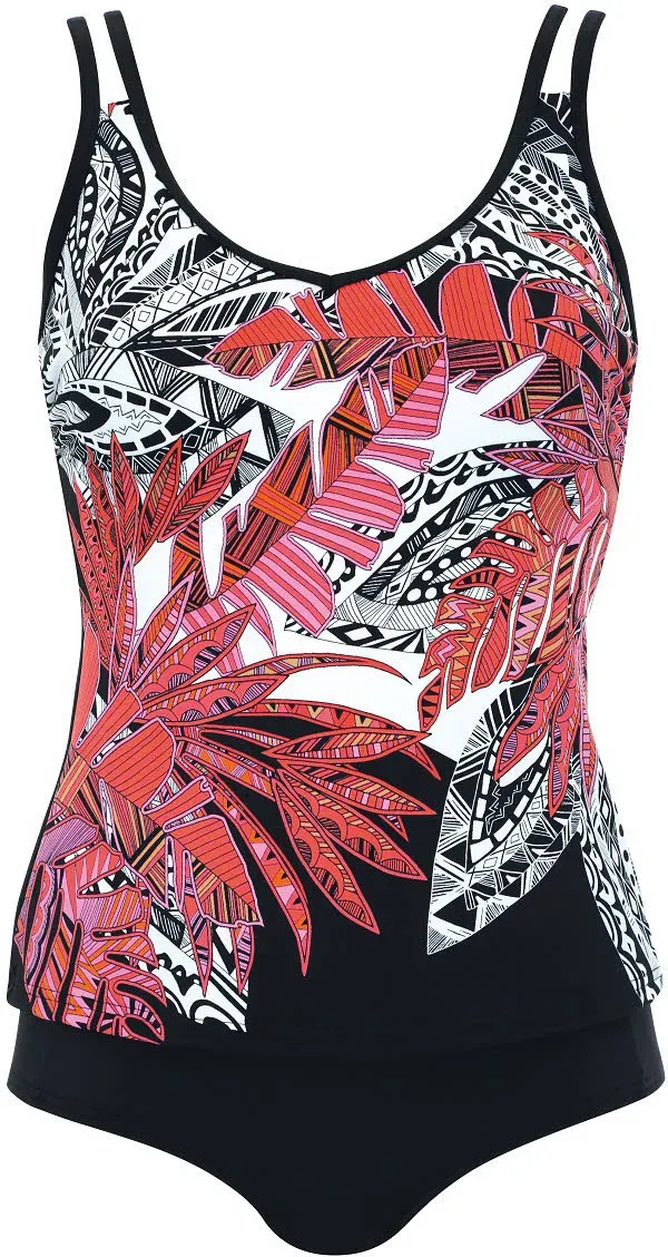 SUNMARIN® Damen Tankini Bademode schwarz/rot 46C