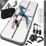Kesser KESSER® Turnmatte Aufblasbar Airtrack 2m/3m/4m/5m/6m Fitness-Matte Gymnastikmatte inkl. Tragetasche & elektr. Luftpumpe Yogamatte, Tumbling Matten, Trainingsmatte, Turn- & Fitness