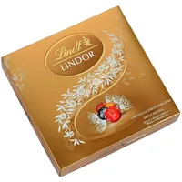 Lindt LINDOR Präsent Box Mischung, Schokoladengeschenk, ca. 15 LINDOR Kugeln, 4