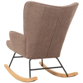 Mendler Schaukelstuhl HWC-N14 Stoff/Textil 320 g/m2 80 x 100 x 80 cm Braun