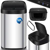 Kesser Sensor Mülleimer 52 l Silber