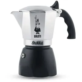 Bialetti Brikka 0,1 l 2 Tassen Schwarz/Silber