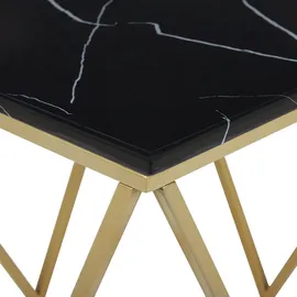 Beliani Beistelltisch Malibu Schwarz / Gold