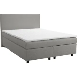 Küchen-Preisbombe Boxspringbett Hotelbett 140x200 Bonellfederkern Bett mit Topper Paxos 1 hellgrau