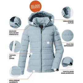 KILLTEC Damen Steppjacke/Jacke in Daunenoptik mit Kapuze KOW 10 WMN QLTD JCKT, hell eisblau, 50, 43302-000