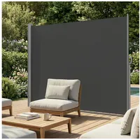 Songmics Seitenmarkise 160 x 450 cm grau Eisen