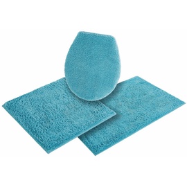 Home Affaire Badematte »Maren«, Höhe 15 mm, rutschhemmend beschichtet, fußbodenheizungsgeeignet, Bio-Baumwolle, Badteppich, Badematten auch als 3 teiliges Set, blau
