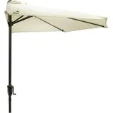 Balkon Sonnenschirm Halbrund Ø250 cm - Balkon Schirm - Sonnenschirm Balkongeländer - Halber Sonnenschirm für Balkon - Schirm Balkon - Crème