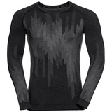 Odlo Herren Bl Top Crew Neck L/S Kinship Pw 200 Langarmshirt, Black Melange, XXL