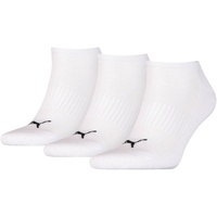 Puma Unisex Sneaker-Socken, Vorteilspack - Cushioned, Frottee-Sohle, Logo, einfarbig Weiß 43-46