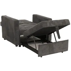 MCW Schlafsessel MCW-L90, Klappsessel Gästebett Relaxsessel, Liegefläche 200x100cm Stoff/Textil Cord ~ dunkelgrau