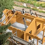 BUSCH H0 Action Set Zimmermänner mit Gerüst Bausatz