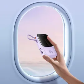 Baseus Qpow Pro+ 10000mAh Powerbank 22.5W USB-C/USB-A mit Kabel - Violett