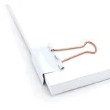 Rapesco Foldbackklammern 1508, 19mm, weiß / rosegold, aus Metall, 80 Stück