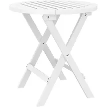 vidaXL Gartentisch Klappbar Ø 46 cm Weiß