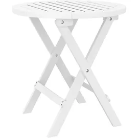 vidaXL Gartentisch Klappbar Ø 46 cm Weiß