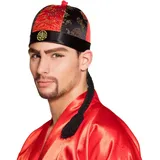 Boland 04219 - Hut Mandarin mit Haaren, Mütze, Kopfbedeckung, Asiate, Chinese, Japaner, Kostüm, Karneval, Mottoparty