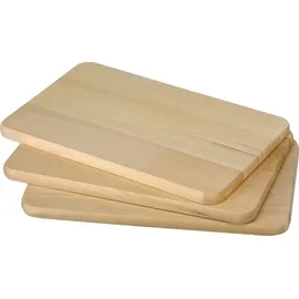 Hi Vesperbrett / Frühstücksbrett - 3er Set - 21,5 x 13,5 x 1 cm - glattes Holzbrett - Weiß