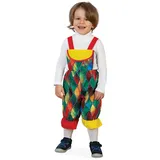 KarnevalsTeufel Buntes Clown Kinderkostüm, Latzhose, knielang, verschiedene Größen (92)