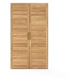 Drehtüren-Kleiderschrank Listra Massivholz Wildeiche H:216cm/B:124cm/T:65cm