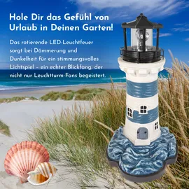 Lemodo Solarleuchte 43 cm hoch blau/weiß
