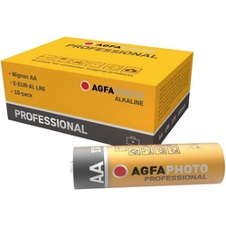 Agfaphoto Alkaline-Batterie, Mignon, Aa, Lr06, 1,5 V Professional, Einzelhandelsverpackung (10er-Pack)
