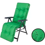 Gartenstuhlauflagen Hochlehner mit Kopfteil - Stuhlkissen für Gartenstühle und Klappstühle – Robust Stoff - Sonnenliegenkissen - Auflagen mit extra hohem Komfort 50x160 cm - Grün