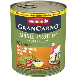 Animonda GranCarno Superfoods Pute + Mangold, Hagebutten, Leinöl 6 x 800 g