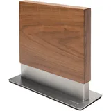 Coninx Messerblock Magnetisch Doppelseitig | Messerhalter Magnetisch ohne Messer | Küchenmesser Knife Holder mit Starkem Magnet | Messerständer Magnetisch Messerbrett Beidseitig Rutschfest | Walnuß