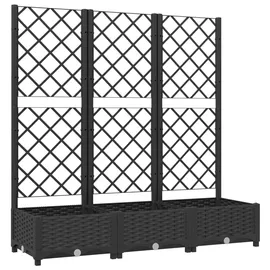vidaXL Pflanzkübel mit Spalier 120 x 40 x 121,5 cm Schwarz
