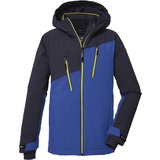 KILLTEC Jungen Skijacke/Funktionsjacke mit Kapuze und Schneefang, wasserdicht KSW 173 BYS SKI JCKT, schwarz blau, 164, 39895-000